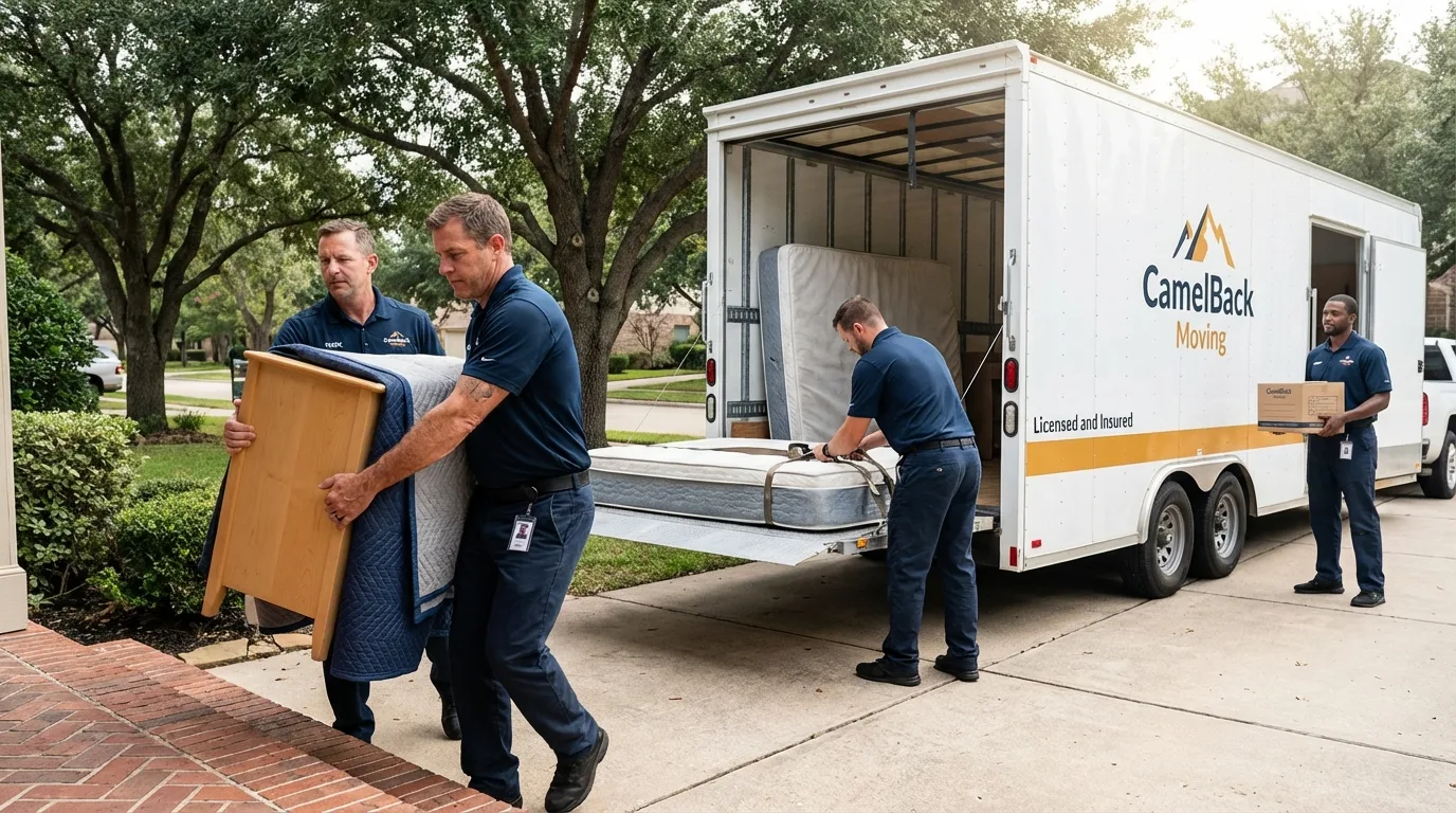 Crew loading residential truck for cross-state move from Union City, PA